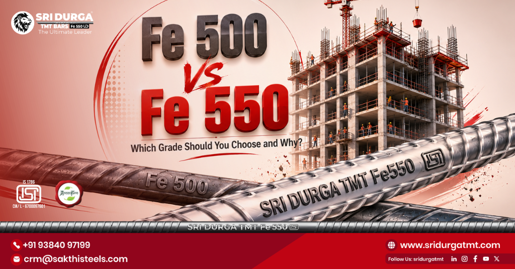 Fe 500 vs Fe 550 TMT bar