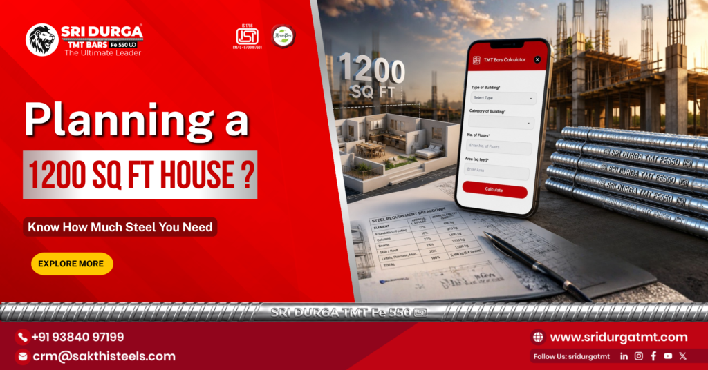 How Much Steel Is Required for a 1200 Sq Ft House?